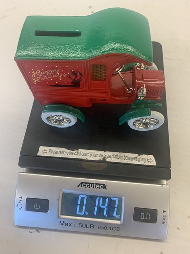1990 ERTL Christmas Model T Delivery Truck #3120 Die-cast Coin Bank & Key~ NICE - Picture 10 of 10