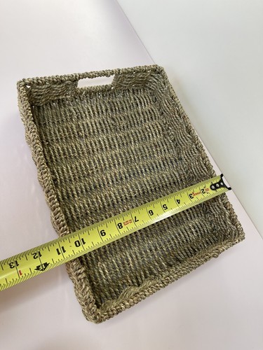 NWOT Rattan Woven Basket Serving Tray w/ Handles for Breakfast Fruit Tea Snack - Picture 4 of 5