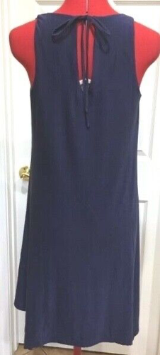 Neu mit Etikett, SOMA Kleid - marineblau Polyester Strick ärmellos, V-Ausschnitt, Bindekragen, Small - Bild 2 von 7
