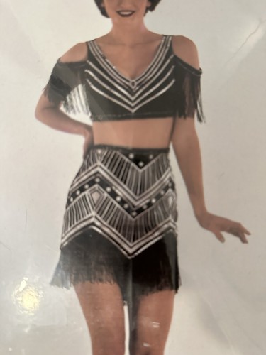 New! SUIT YOURSELF Sheer Flapper Top Skirt Halloween Costume Women’s L (10-12) - Picture 2 of 6