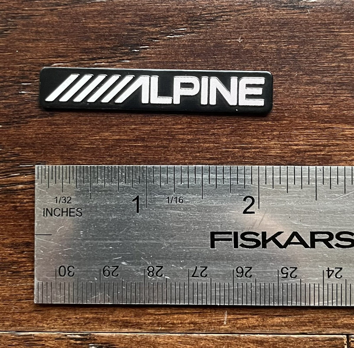 ALPINE Speaker Replacement Brushed Aluminum Badge Emblem Logo