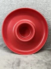 Vintage Great Plate Chip & Dip Set Red USA 9" Diameter