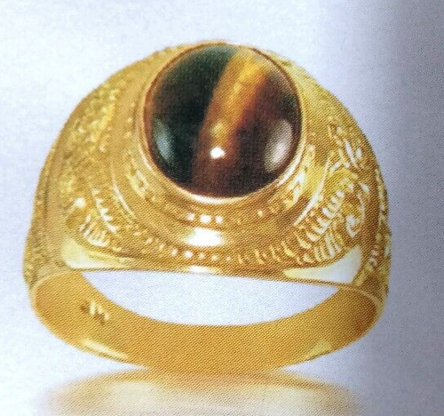 Ring in 18k Solid Gold With Natural Stone - Size-able 6, 6.5, 7, 7.5, 8,8.5,9, - Picture 6 of 6