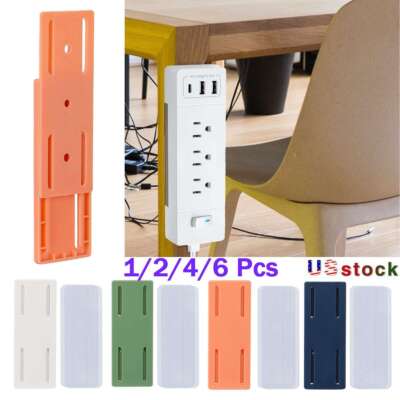 1-6Pcs Self-Adhesive Desktop Socket Fixer 2023 Adhesive Punch Free Socket Holder