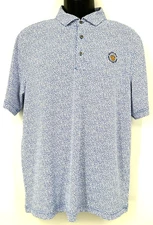 Cutter & Buck Men's Pullover Collared Polo Shirt Medium Blue Leaf Poly Knit