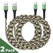 2 Pack Camo USB-C to USB-A Cable FAST Charge Type-C Cord Data Sync for Samsung