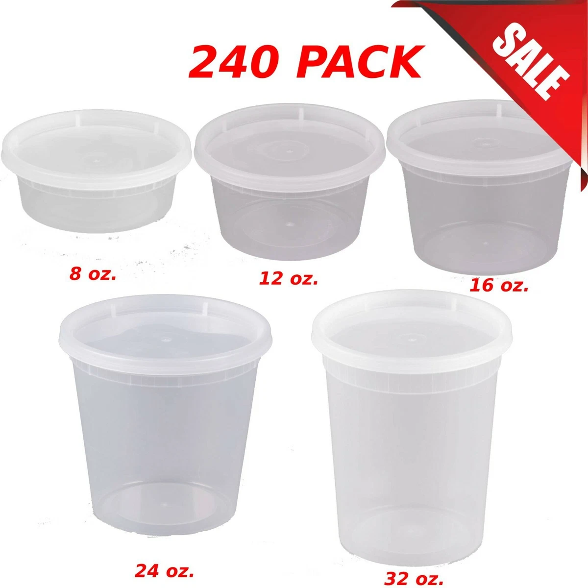 SafePro 32HD 32 oz. Clear Plastic HD Soup Combo Containers with Flat Lid 240-Piece Case