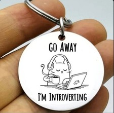 Kitty Cat H0t Funny Introverting Laptop StudyHot Art Keychain