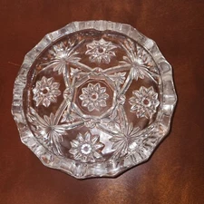 Star of David Pressed Glass Ashtray, Anchor Hocking, Double ,1960's