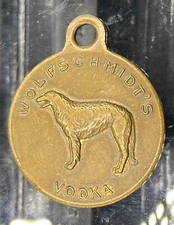 Vtg. Wolfschmidt's Vodka advertising watch fob