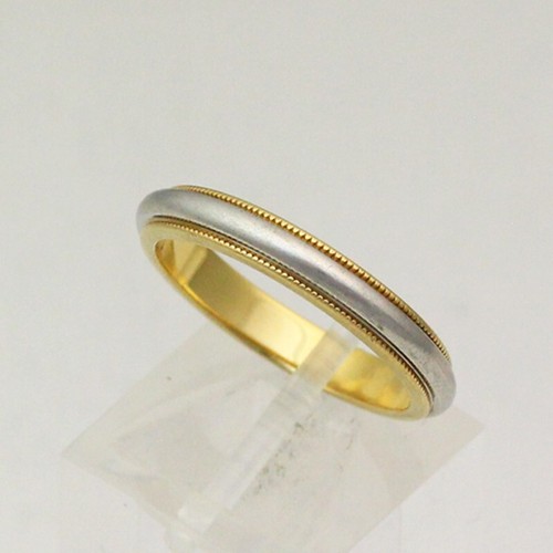 Tiffany & Co. 18K Yellow Gold & 950 Platinum 3.5mm Wide Wedding Band - Size 8.25 - Picture 3 of 7