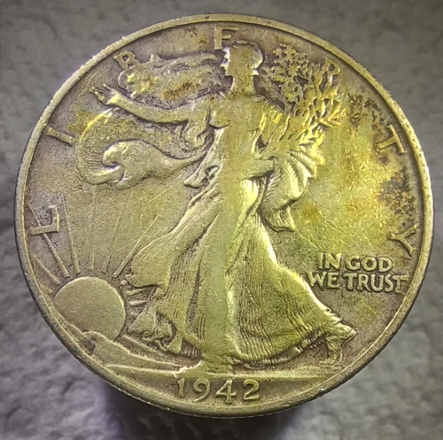 1942 S Liberty Walking Silver Half Dollar in Very Fine Condition. -#0031