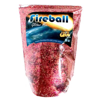 NEW Bulk FIREBALL Near Pound (15 oz) Large .030 Glitter Mix Resealable Bag