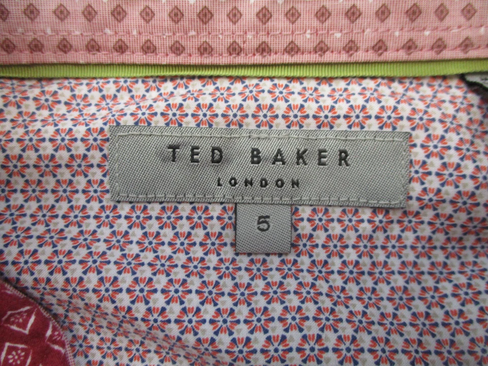 Ted Baker Shirt Mens Large 5 Red Polka Dot Long Sleeve Button Up Adult - Image 4 of 4