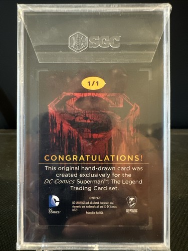 2013 Cryptozoic Superman Dc Comics I. McCallister 1/1 Artist Sketch Card SGC - Picture 2 of 2