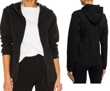 Varley Women's Sofia Lightweight Drawstring-waist Hooded Track Jacket Black Xs