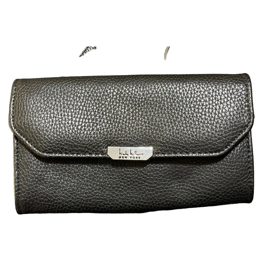 Bolsa carteira tiracolo Nicole Miller estampa animal interior preta seixo couro falso - Imagem 3 de 4