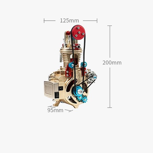 Kits de construcción de modelo de motor de automóvil mini cilindro totalmente metálico TECHING - Imagen 10 de 12