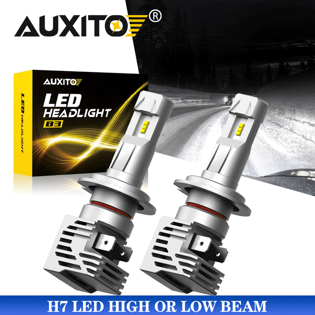 2x AUXITO H7 Bright White 6500K LED High/Low Beam Headlight Bulbs