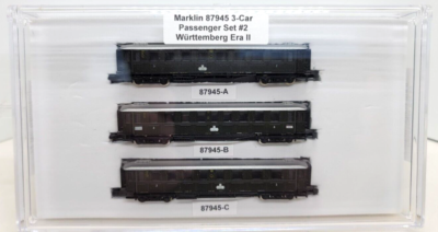 marklin mini-club 8777 オリエント急行3両セット Zゲージ Z Marklin Mini Club 87945 3-Car Passenger Set #2 Württemberg Era