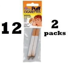 12 Packages of Fake Puff Cigarette Gag Joke Costume Accessory 24 Total