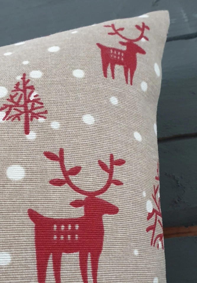 Calisini Weihnachten Kissenhülle Hirsch rot 50x50 cm - Bild 2 von 3