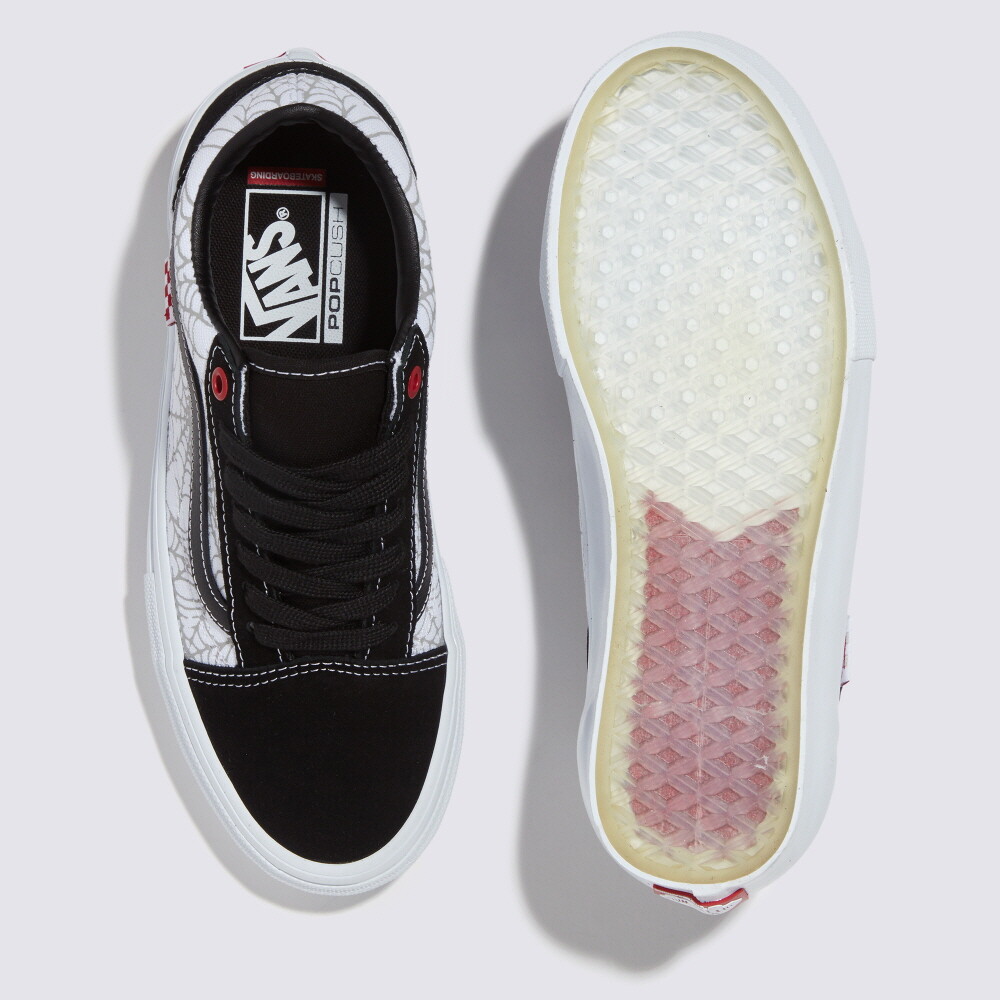 New Vans Skate Old Skool Black Widow Spider Black/White/Red