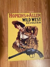 Hopkins & Allen Wild West Revolver 1991 w/Cowgirl 14.5" x 10.75" 