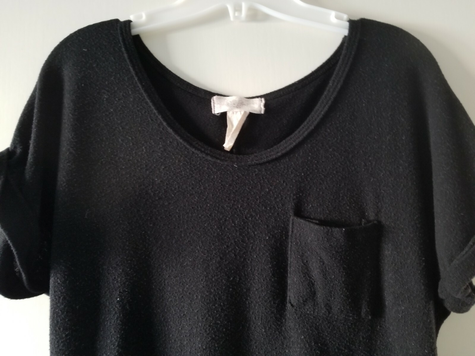 Blushed Basic Solid Black Short Sleeve Blouse wit… - image 2