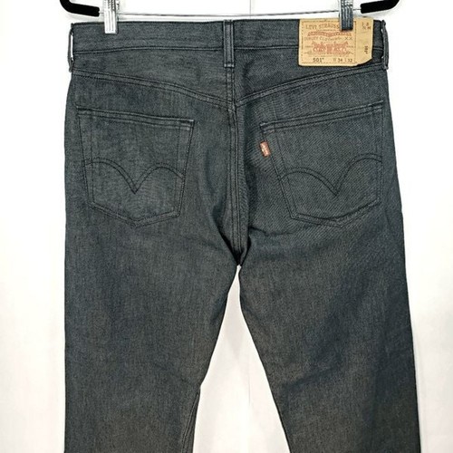 Jeans de mezclilla Levi's 501 negros de pierna recta talla 34x32 con botones LN - Imagen 4 de 7