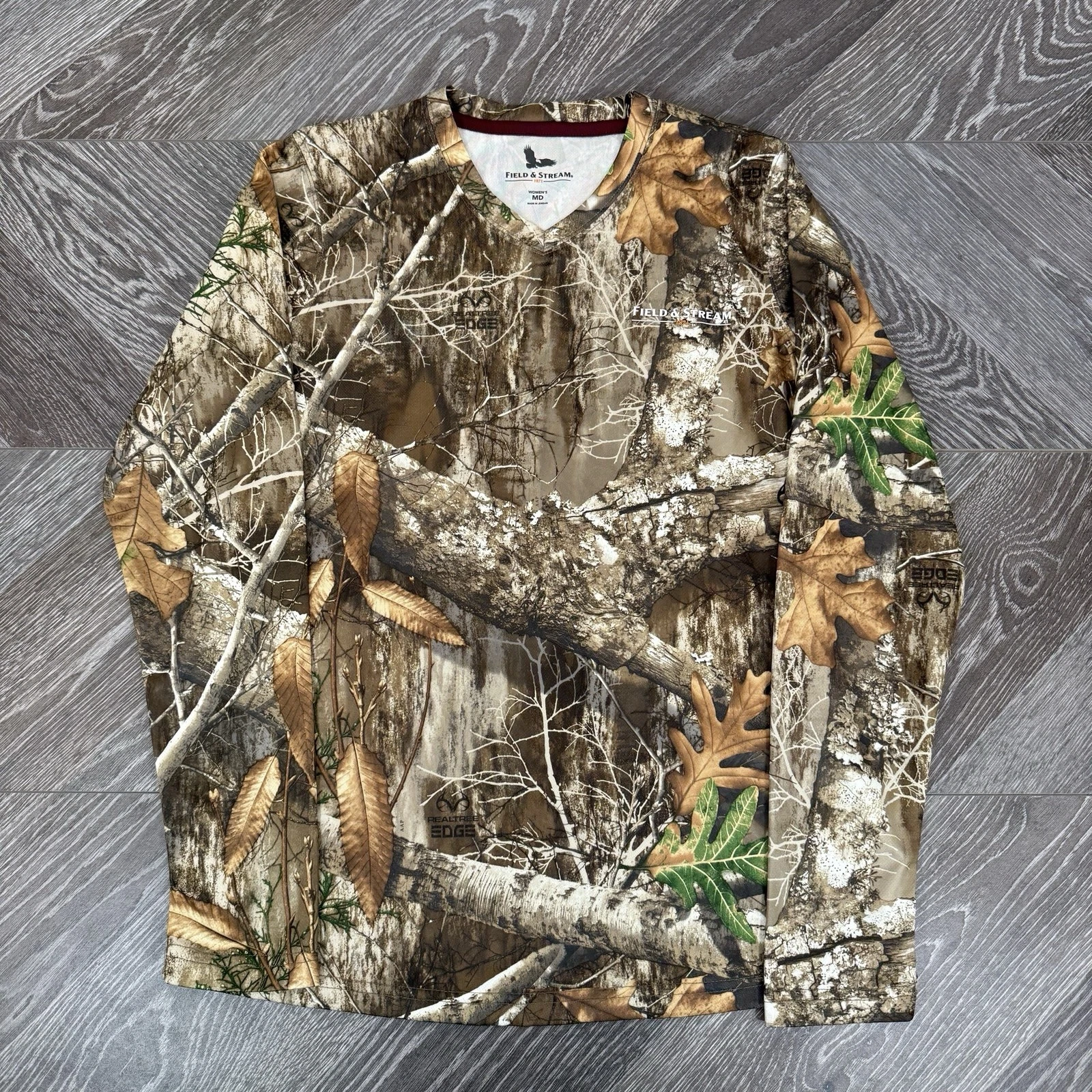 Realtree Edge Field & Stream Long Sleeve Base Layer T-shirt Women’s Size M