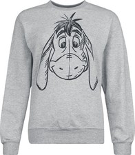 Winnie The Pooh Sweatshirt Damen Winnie The Pooh Eeyore Sketchy Face grau