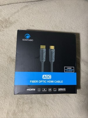 KIMTABO Gold-Plated HDMI Fiber Optic Cable 100 ft High Speed With Ethernet