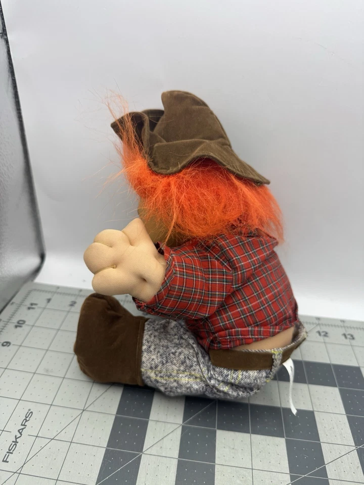 Muñeca Russ Troll 12" Cuerpo Suave Pelo Naranja Ojos Azules Traje Vaquero Occidental Foto 2 de 4