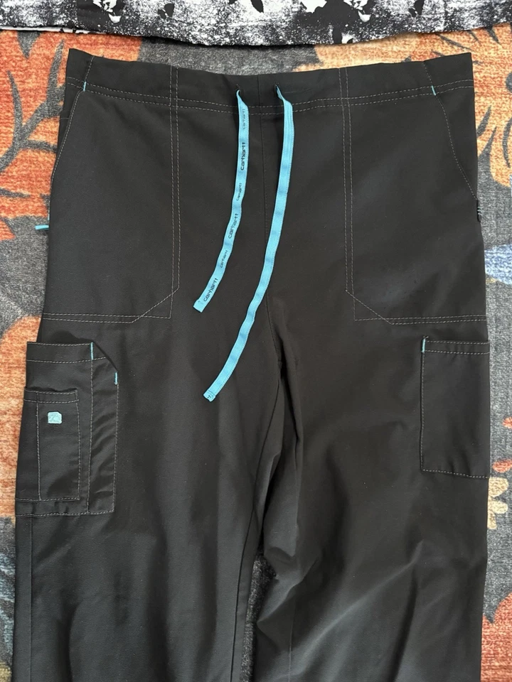 Carhartt Force Scrub Set Black / White Women’s Size Medium Tall Top & Pants - Image 2 of 4