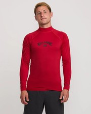 Billabong Arch Performance Fit Long Sleeve Rashguard Red Extra Large NWT