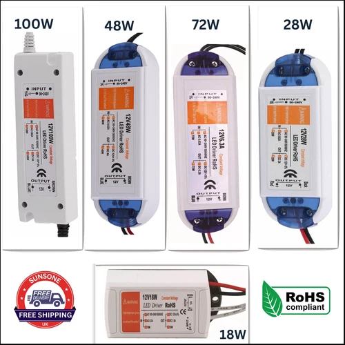 12V LED Driver Power Supply Transformer 18W-100W 240V- DC12V for led Lights PSU