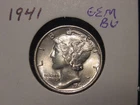 1941 MERCURY DIME GEM BU PQ ORIGINAL POPULAR DATE NICE