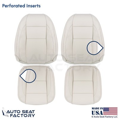 2008-2013 Fits Volvo C70 Leather Perf. Front Replacement Covers Calcite Cream