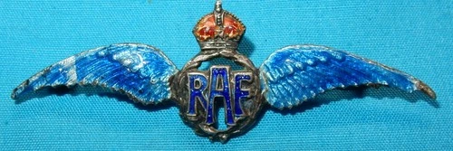 WW1 ROYAL AIR FORCE RAF MILITARY SILVER SWEETHEART BADGE WORLD WAR I - K/C