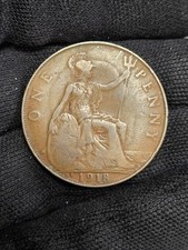 1918 KN King George v British 1d Coin Penny #4