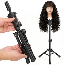 25 Inch Adjustable Wig Stand Tripod Mini Mannequin Head Stand for Training