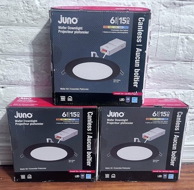 3-Pack Juno Contractor Select WF6 SWW5 6''Selectable CCT Recessed Light in Black