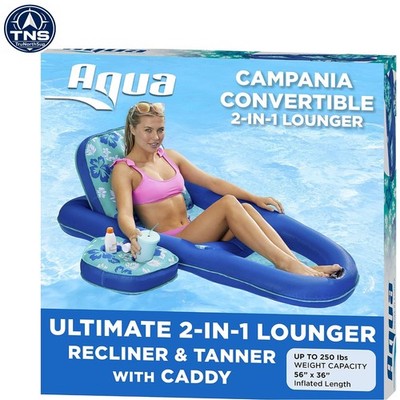 Aqua Campania Ultimate XL Inflatable Pool Float Lounge with Adjustable Backrest