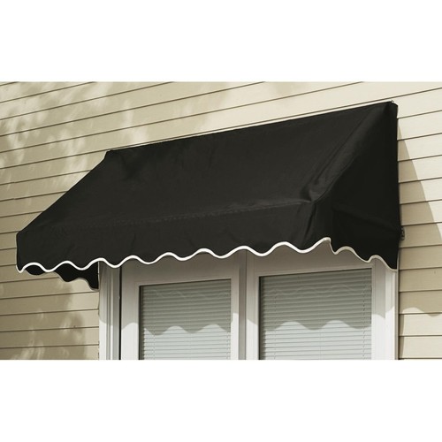 4' Black Outdoor Window Door Awning Sun Shade Canopy Outdoor Patio Cover Shade