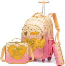 Backpack with Wheels for Kids Travel Roller Wheeled Bookbag Rolling Backpack for