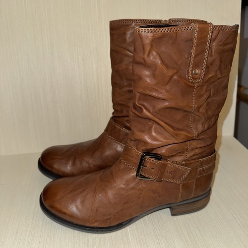 Brand NEW Joseph Seibel Sanja 14 Leather Slouch Boot Cognac Women's Size 9/40 - Picture 1 of 7