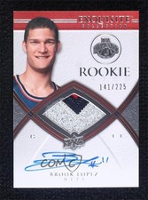 2008 Upper Deck Exquisite Collection Rookie /225 Brook Lopez #64 Patch Auto 18py