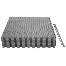 12Tiles 25” x 25” Puzzle Exercise Mat w/Borders for Home Gym Playroom 51.5 sq.ft
