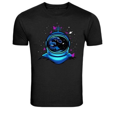Cosmic Ocean Inside Astronaut Helmet Graphic T-Shirt